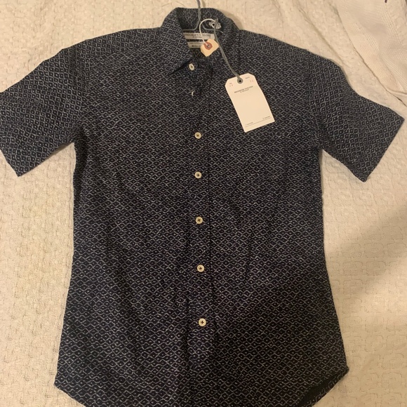 Brooklyn Tailors Navy Short sleeve button-up - Picture 1 of 2